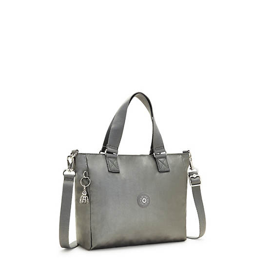 Kipling Venla Metallic Tote Tassen Grijs | België 1741NW